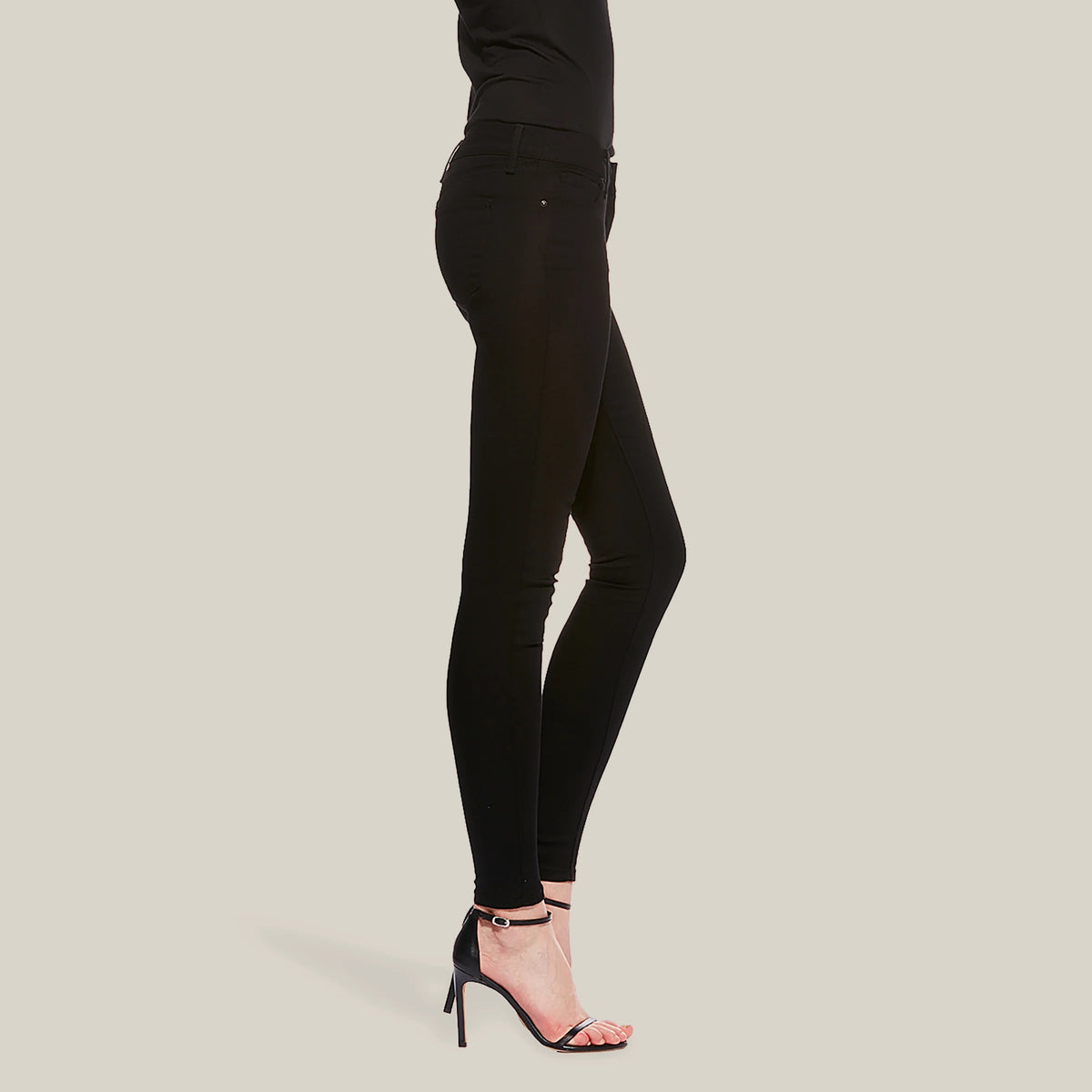Women wearing Noir Bond Mid Rise Skinny Jeans