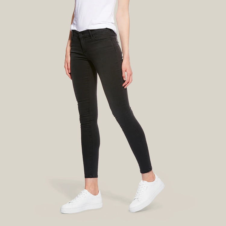 Women wearing Gris oscuro Orchard Mid Rise Skinny Jeans