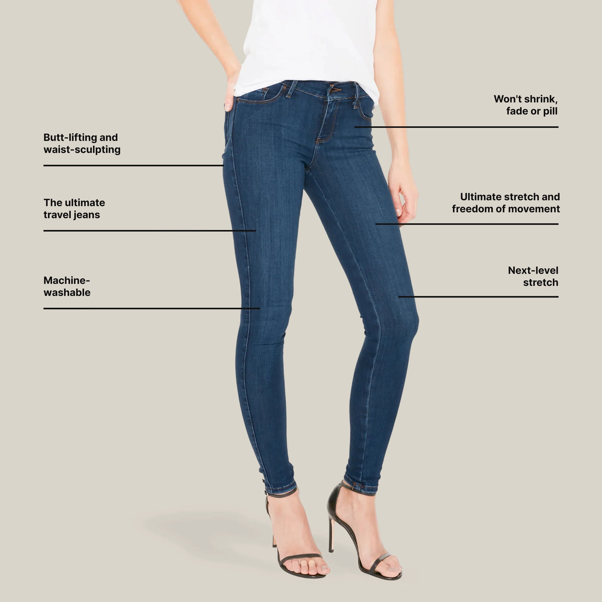 Women wearing Azul medio Mid Rise Skinny Jane Jeans