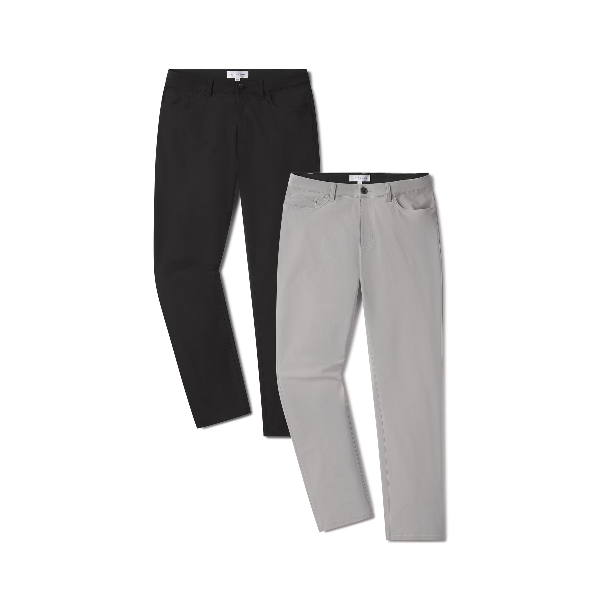Men wearing Black/Silver 5 Pocket Travel Pants 2-Pack pants