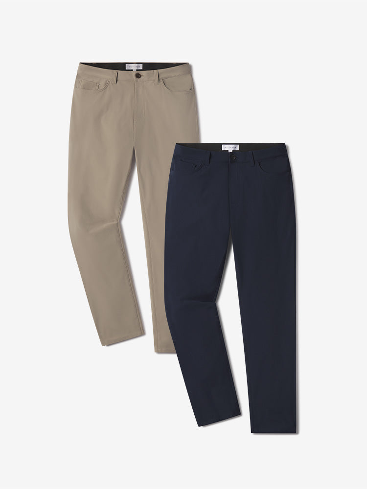 mens 5 pocket travel pant 2 & 3 pack