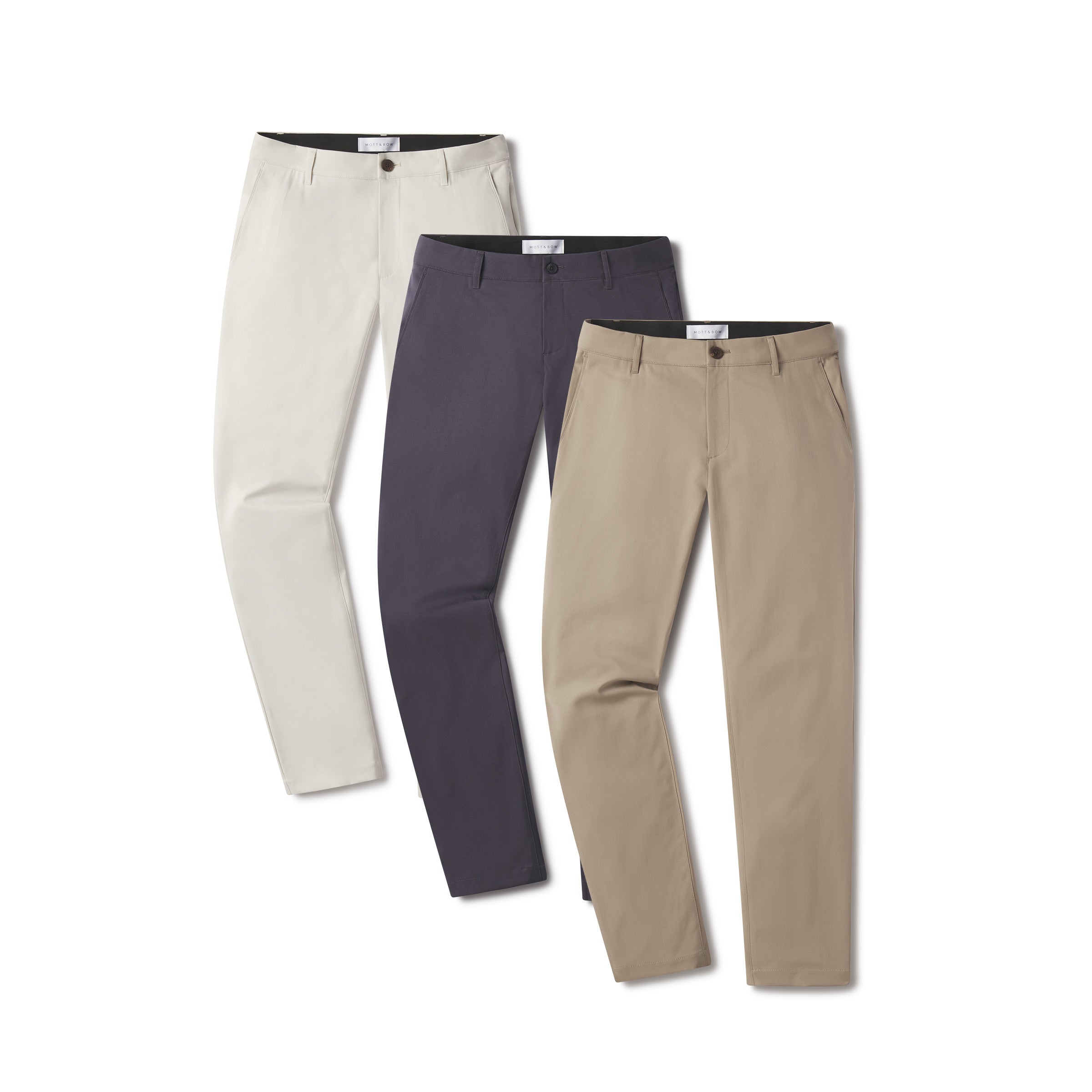 Men wearing Stone/Granite/Khaki 5 Pocket Travel Pants 3-Pack pants