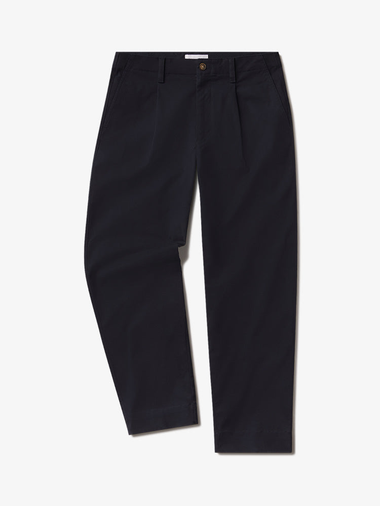 Men wearing Navy Wide Leg Chino