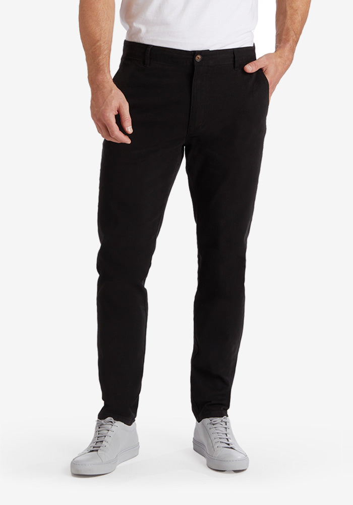  wearing Khaki Everyday Comfort Slim Chino Pants - Pre Order