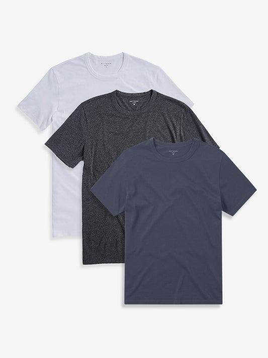 Classic Crew Driggs 3-Pack White/Blue Slate/Charcoal Heather bdl3_men_crew_tee tees