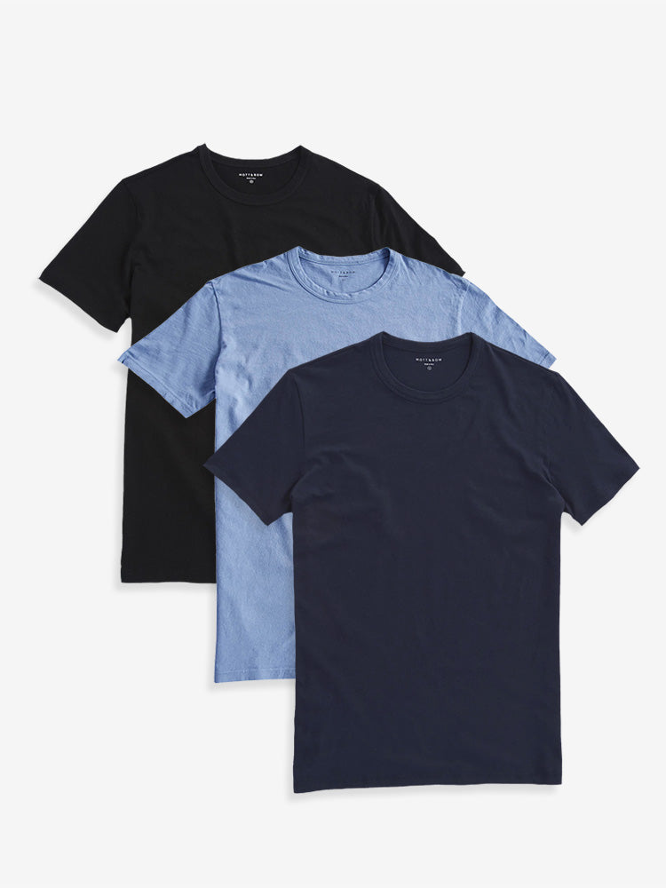 Men wearing Black/California Blue/Navy Classic Crew Driggs 3-Pack
