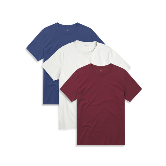 Classic Crew Driggs 3-Pack Brick Red/Bone/Graphite Blue bdl3_men_crew_tee tees