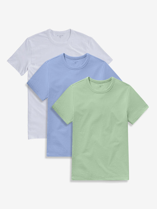 Classic Crew Driggs 3-Pack White/Pistachio/California Blue bdl3_men_crew_tee tees