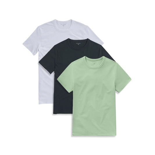 Classic Crew Driggs 3-Pack Pistachio/Pine/White bdl3_men_crew_tee tees
