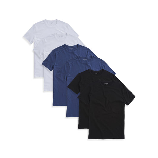 Classic Crew Driggs 6-Pack 2 Black/2 White/2 Baltic Blue bdl6_men_crew_tee tees