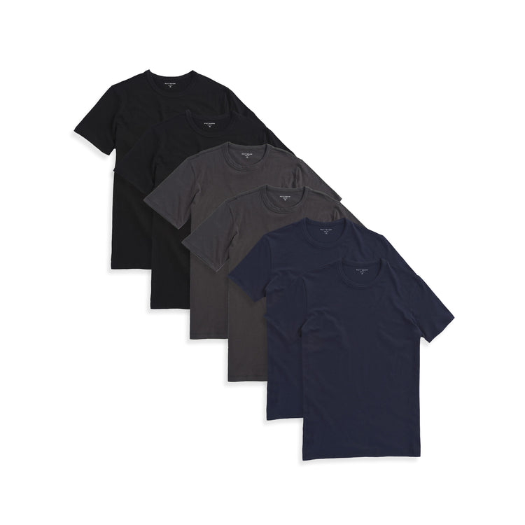 Men wearing Navy/Dark Gray/Black Classic Crew Driggs 6-Pack