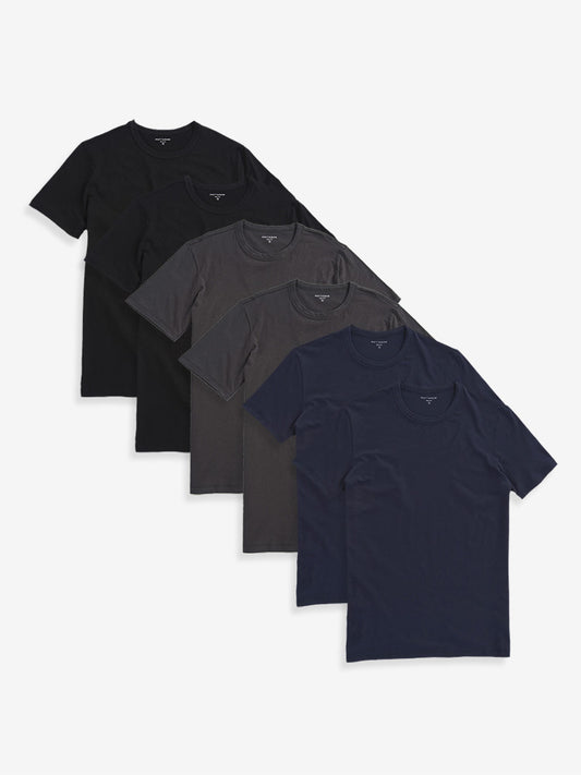 Classic Crew Driggs 6-Pack Navy/Dark Gray/Black Crew tees
