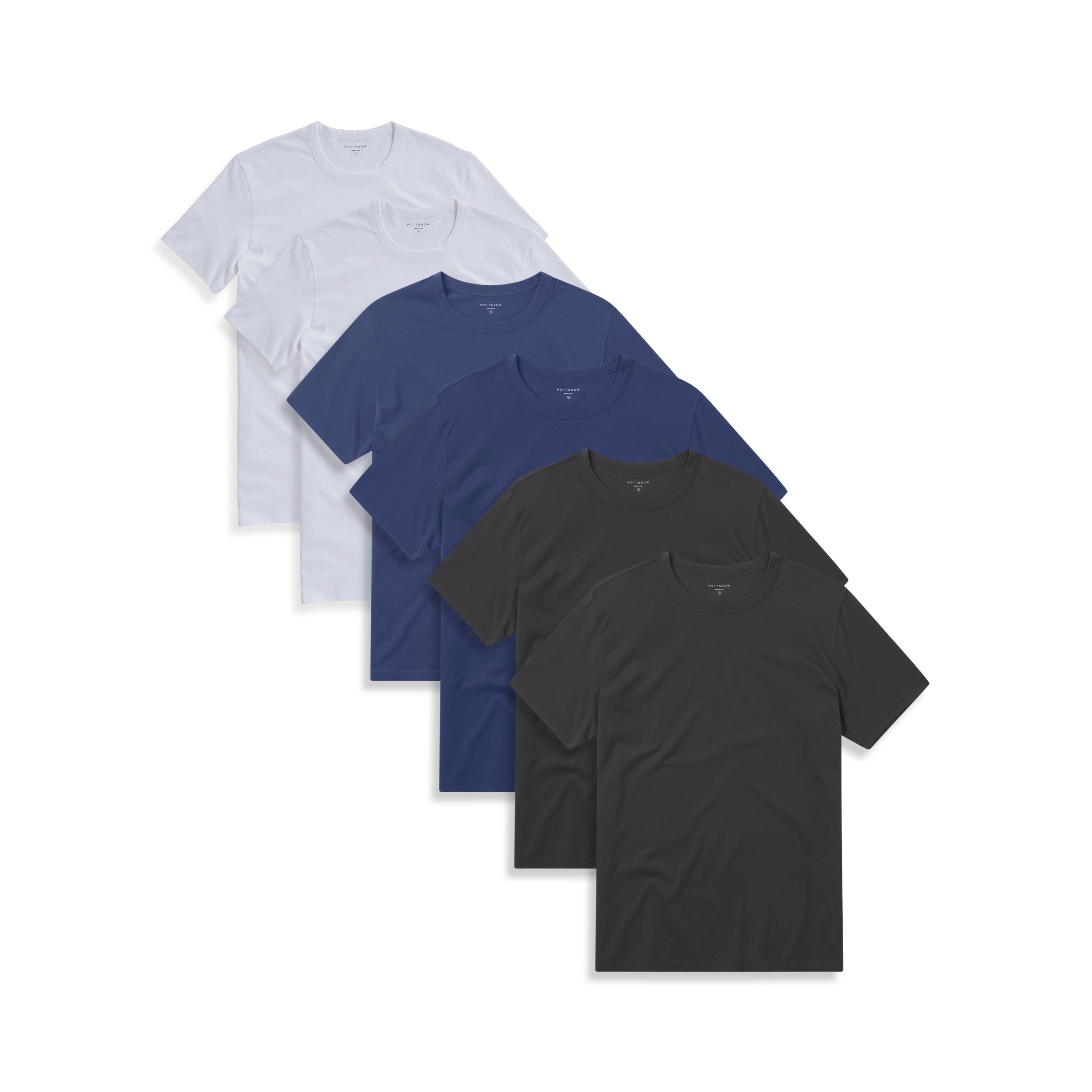  wearing White/White/Dark Gray/Dark Gray/Baltic Blue/Graphite Blue Classic Crew Driggs 6-Pack tees