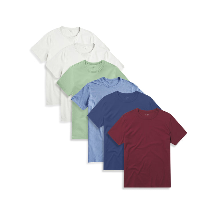  wearing Bone/Bone/California Blue/Pistachio/Brick Red/Graphite Blue Classic Crew Driggs 6-Pack
