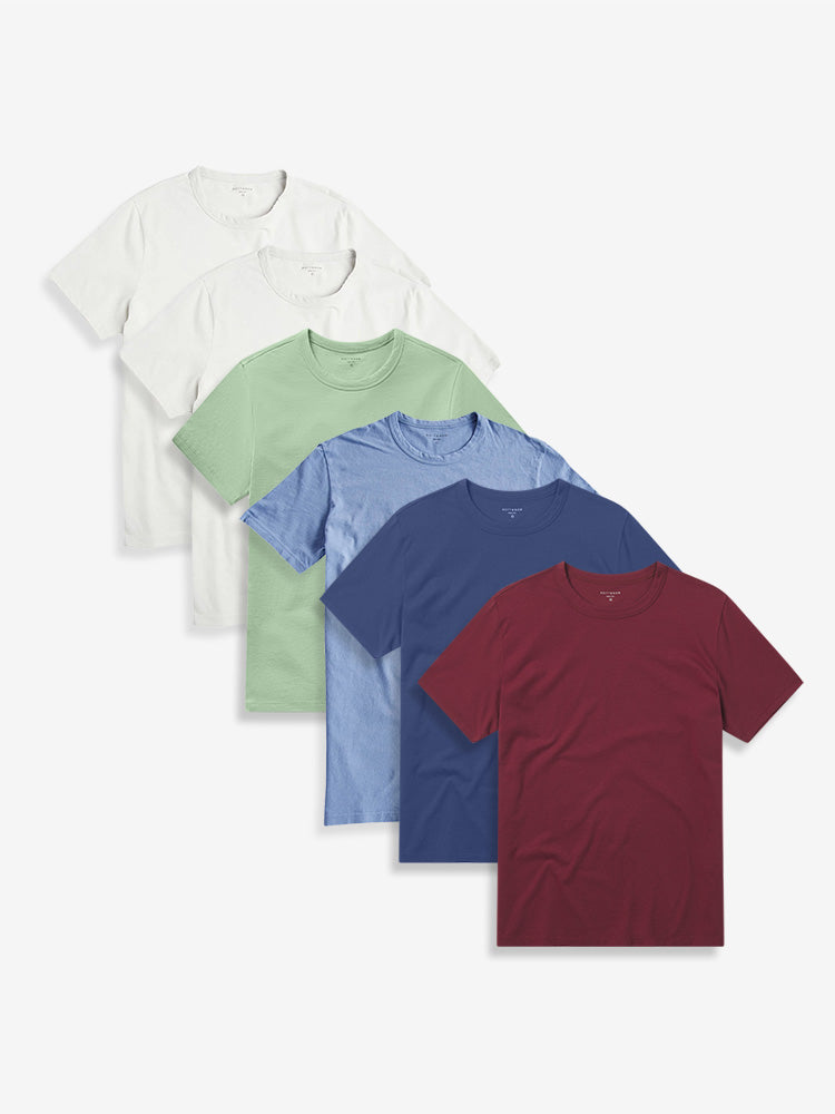  wearing Bone/Bone/California Blue/Pistachio/Brick Red/Graphite Blue Classic Crew Driggs 6-Pack