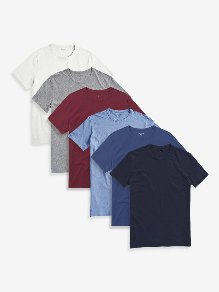  wearing Bone/Heather/California Blue/Brick Red/Graphite Blue/Navy Classic Crew Driggs 6-Pack