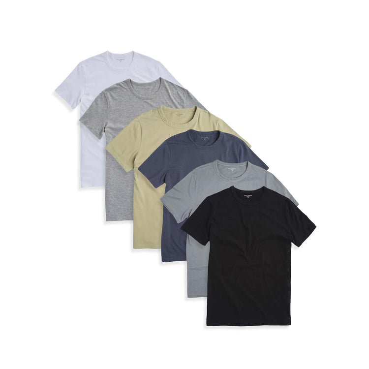  wearing White/Heather Gray/Desert/Blue Slate/Faded Charcoal/Black Classic Crew Driggs 6-Pack