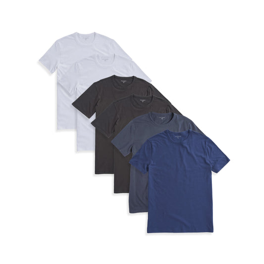 Classic Crew Driggs 6-Pack White/White/Dark Gray/Dark Gray/Baltic Blue/Blue Slate bdl6_men_crew_tee tees