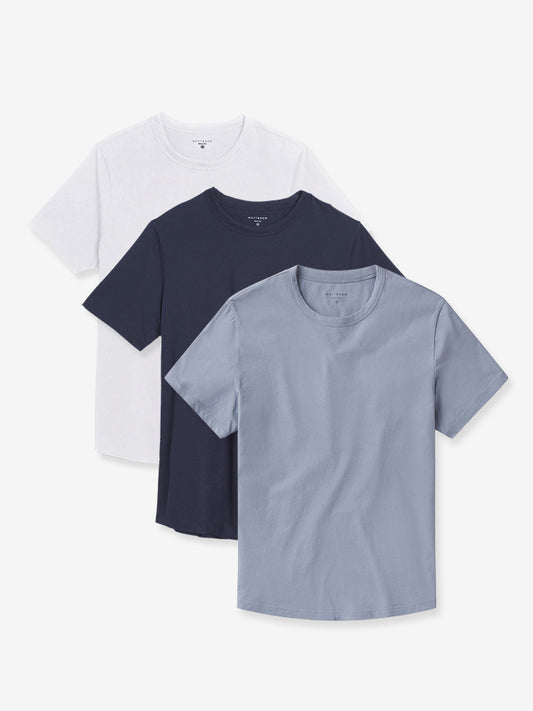 Curved Hem Driggs 3-Pack Navy/California Blue/White Curved tees