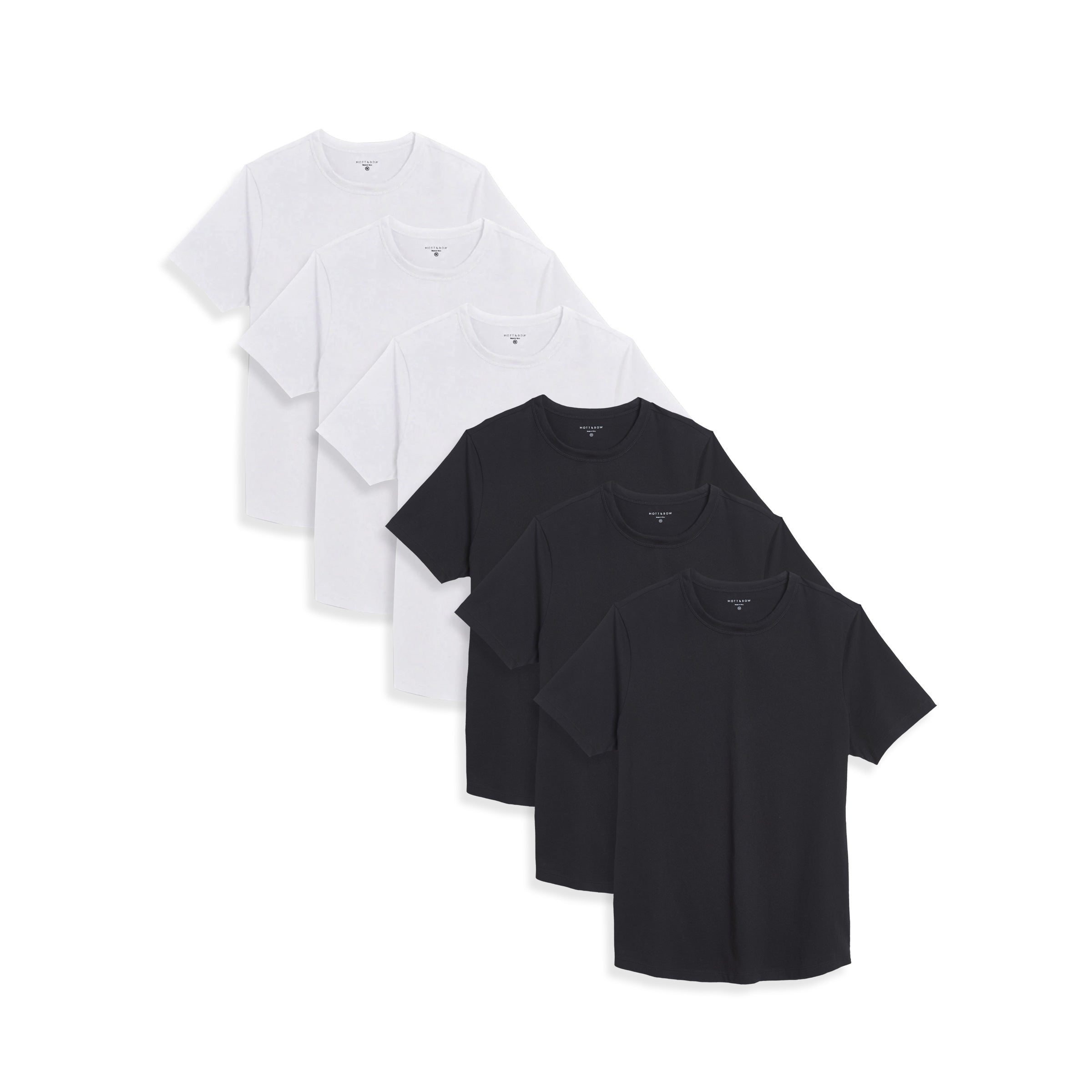  wearing Black/White Curved Hem Driggs 6-Pack
