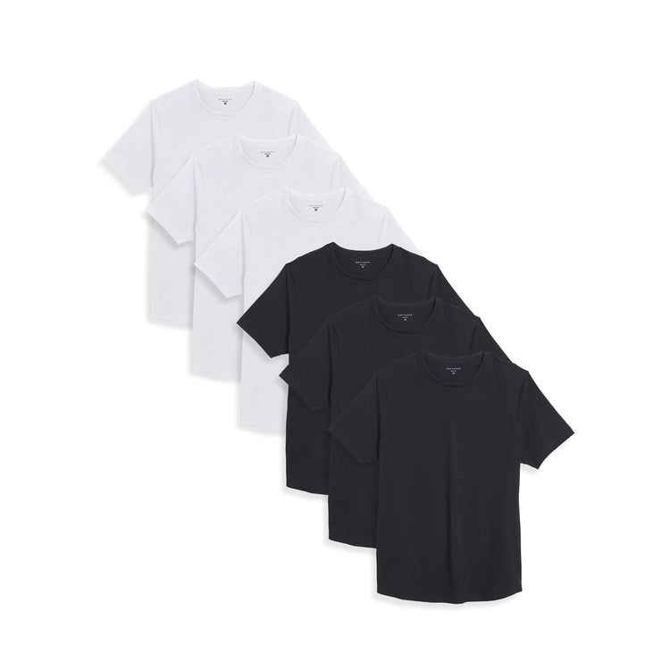 Men wearing Black/White Curved Hem Driggs 6-Pack