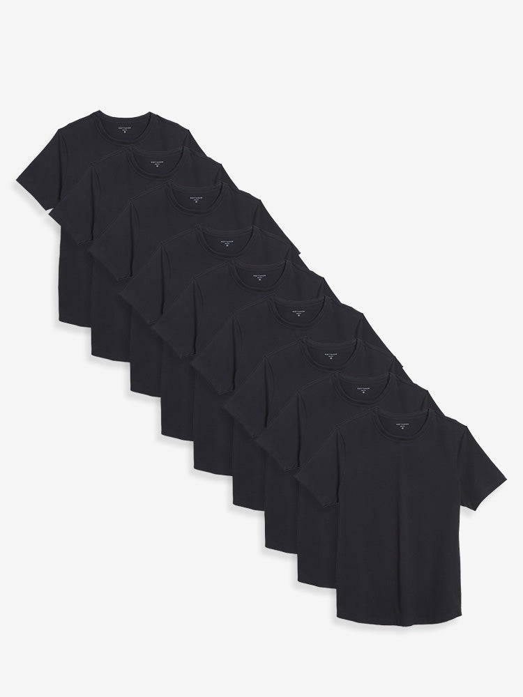 Men wearing Black Curved Hem Driggs 9-Pack tees