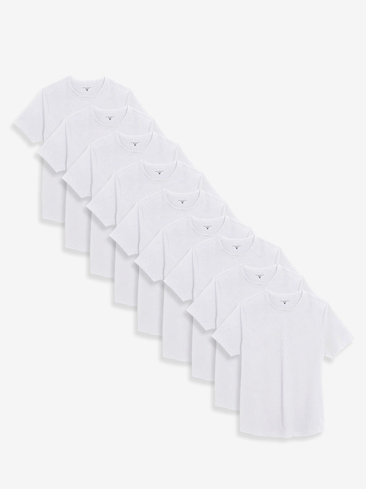 Men wearing White Curved Hem Driggs 9-Pack tees