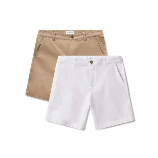 Stretch Chino Short 2-Pack White/Khaki Short shorts