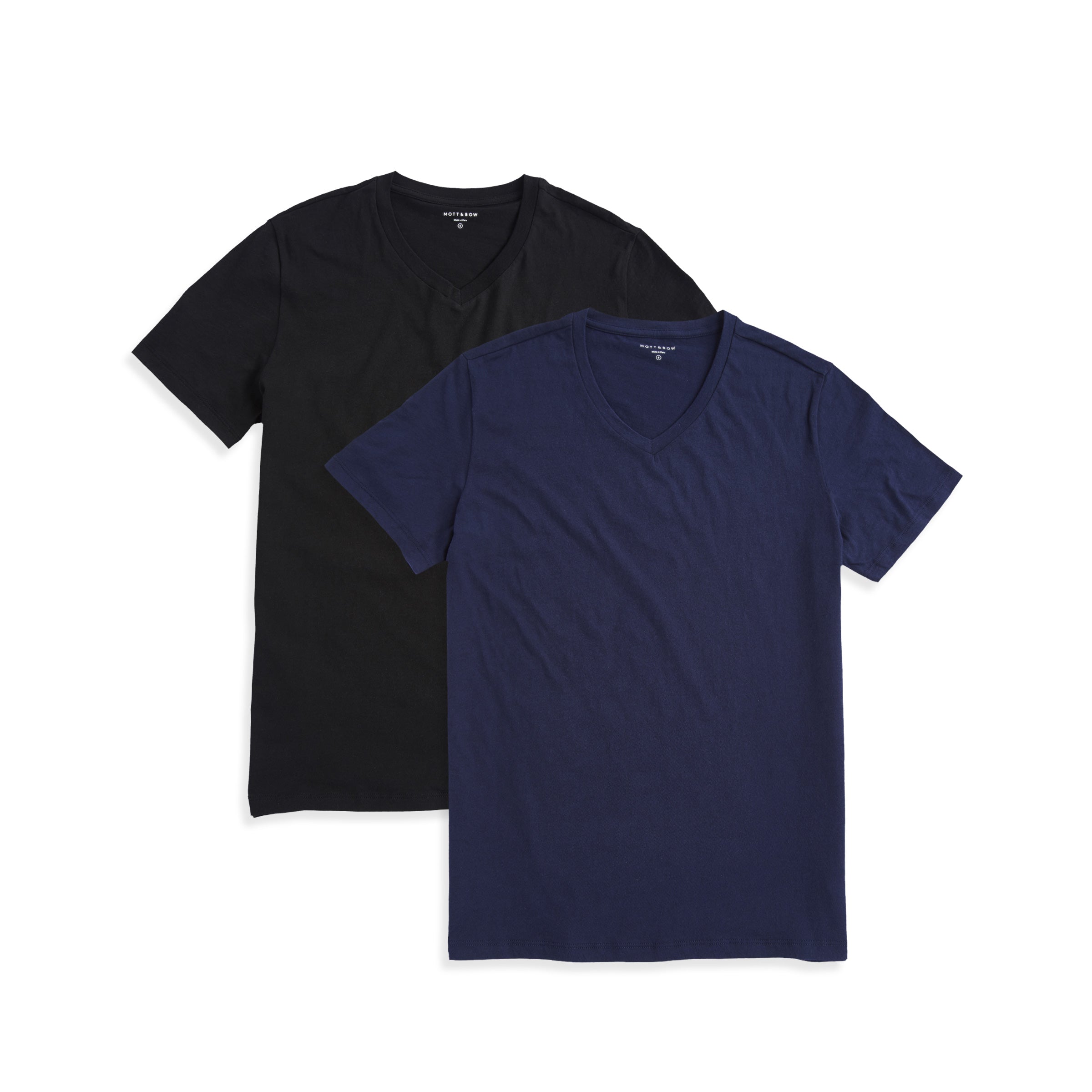  wearing Black/Navy Classic V-Neck Driggs 2-Pack