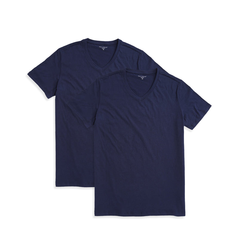  wearing Navy Classic V-Neck Driggs 2-Pack