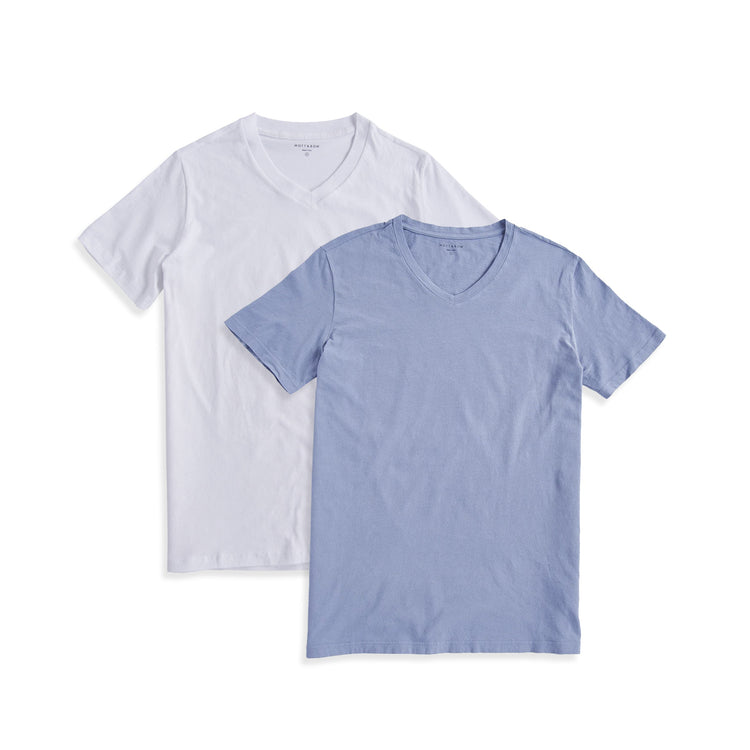  wearing White/California blue Classic V-Neck Driggs 2-Pack