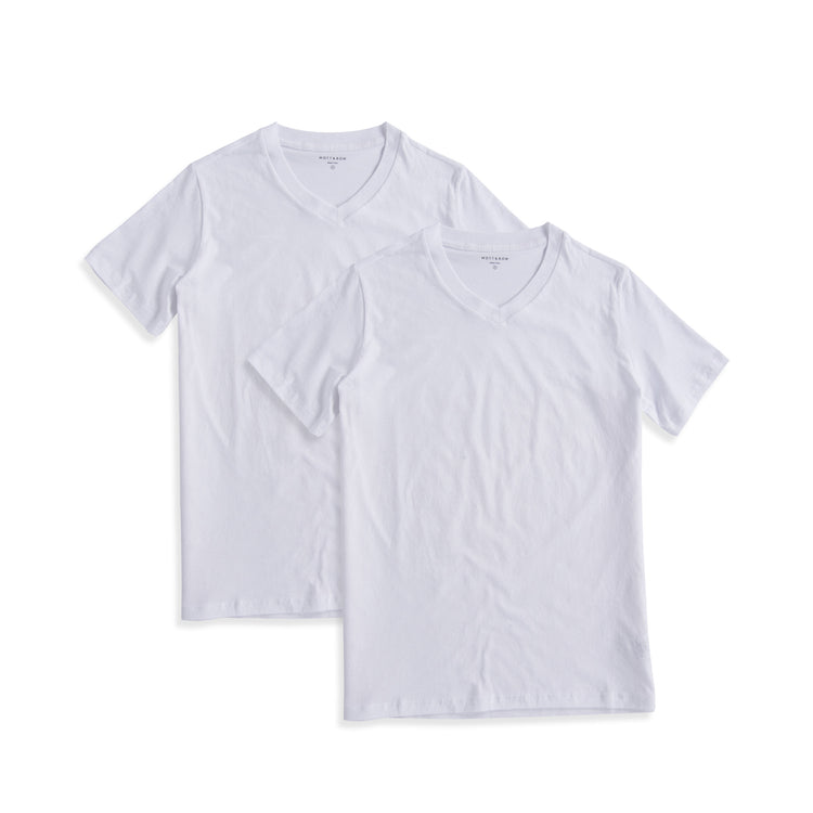 Men wearing 2 White Classic V-Neck Driggs 2-Pack