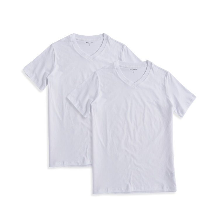  wearing White/White Classic V-Neck Driggs 2-Pack