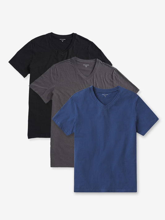 Classic V-Neck Driggs 3-Pack Black/Dark Gray/Baltic Blue V-Neck tees