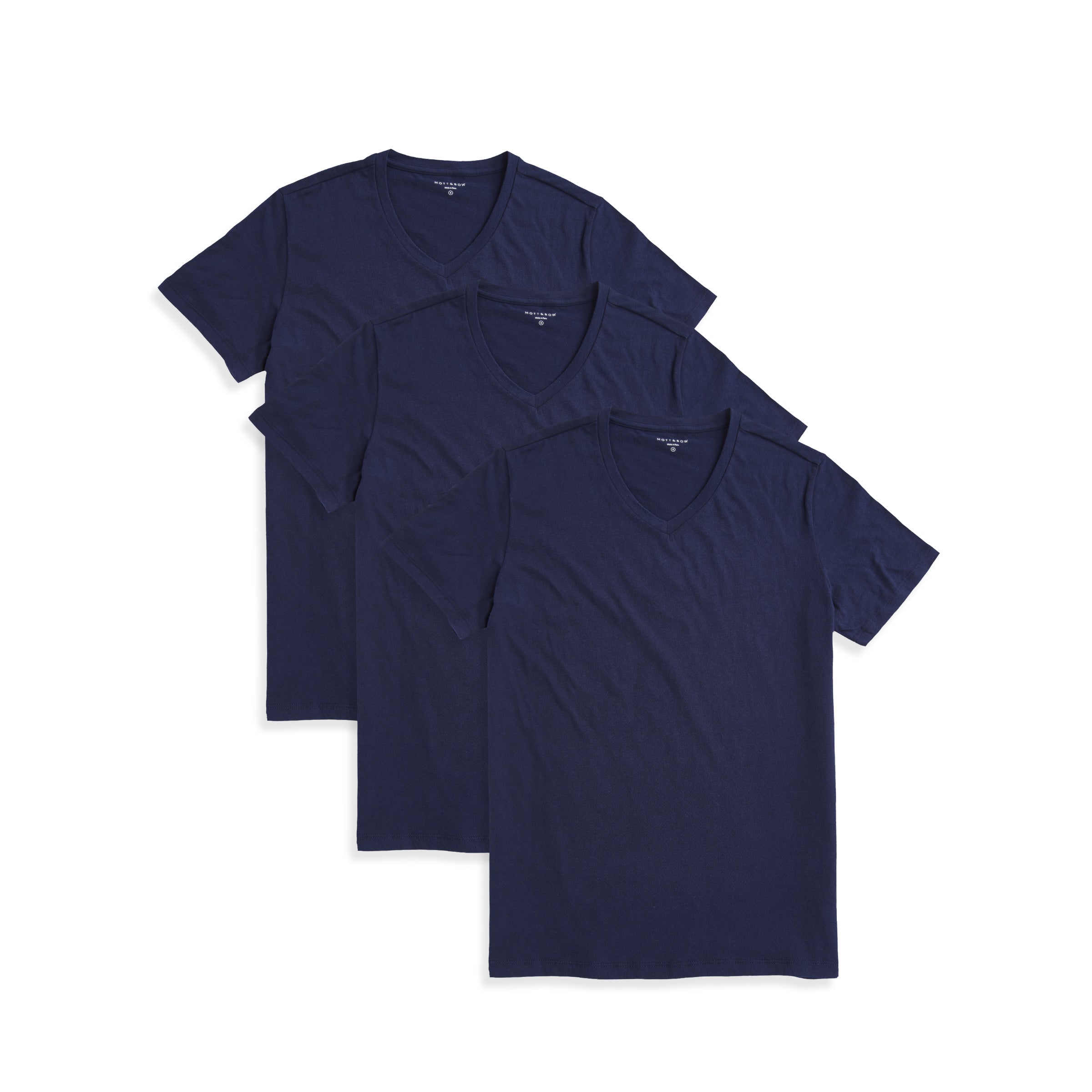  wearing Navy Classic V-Neck Driggs 3-Pack