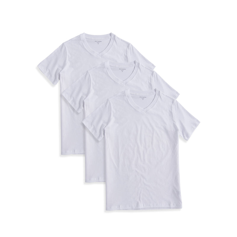  wearing White Classic V-Neck Driggs 3-Pack tees