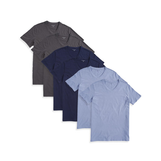 Classic V-Neck Driggs 6-Pack 2 Dark Gray/2 California Blue/2 Navy bdl6_men_vneck_tee tees