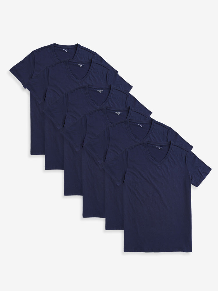 Men wearing Navy Classic V-Neck Driggs 6-Pack