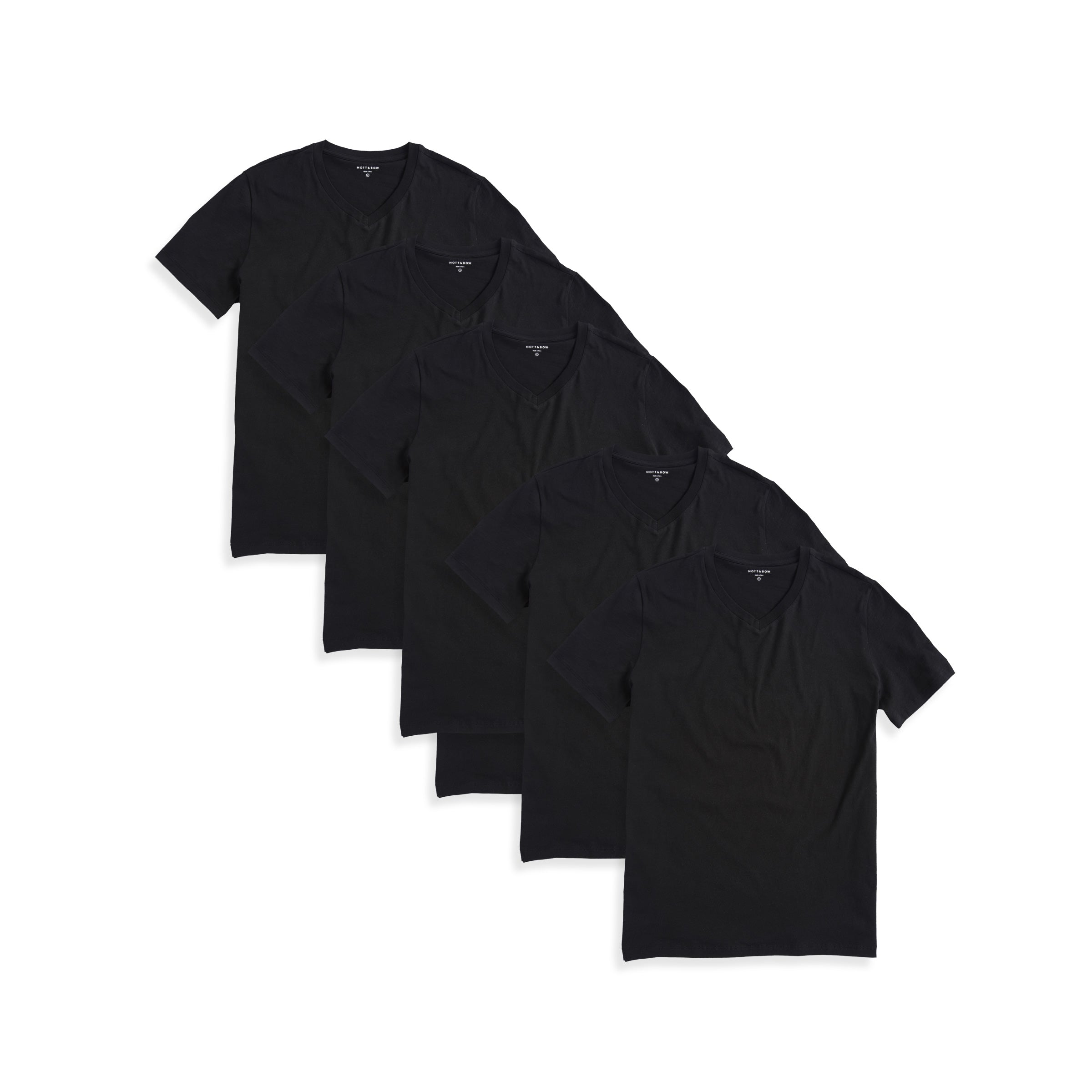Men wearing Black Classic V-Neck Driggs 6-Pack tees
