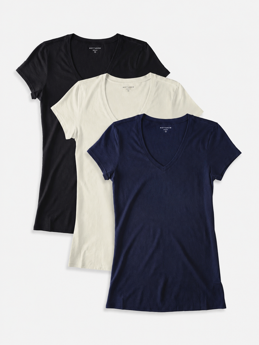 Fitted V-Neck Marcy 3-Pack  bdl3_women_vneck_tee tees