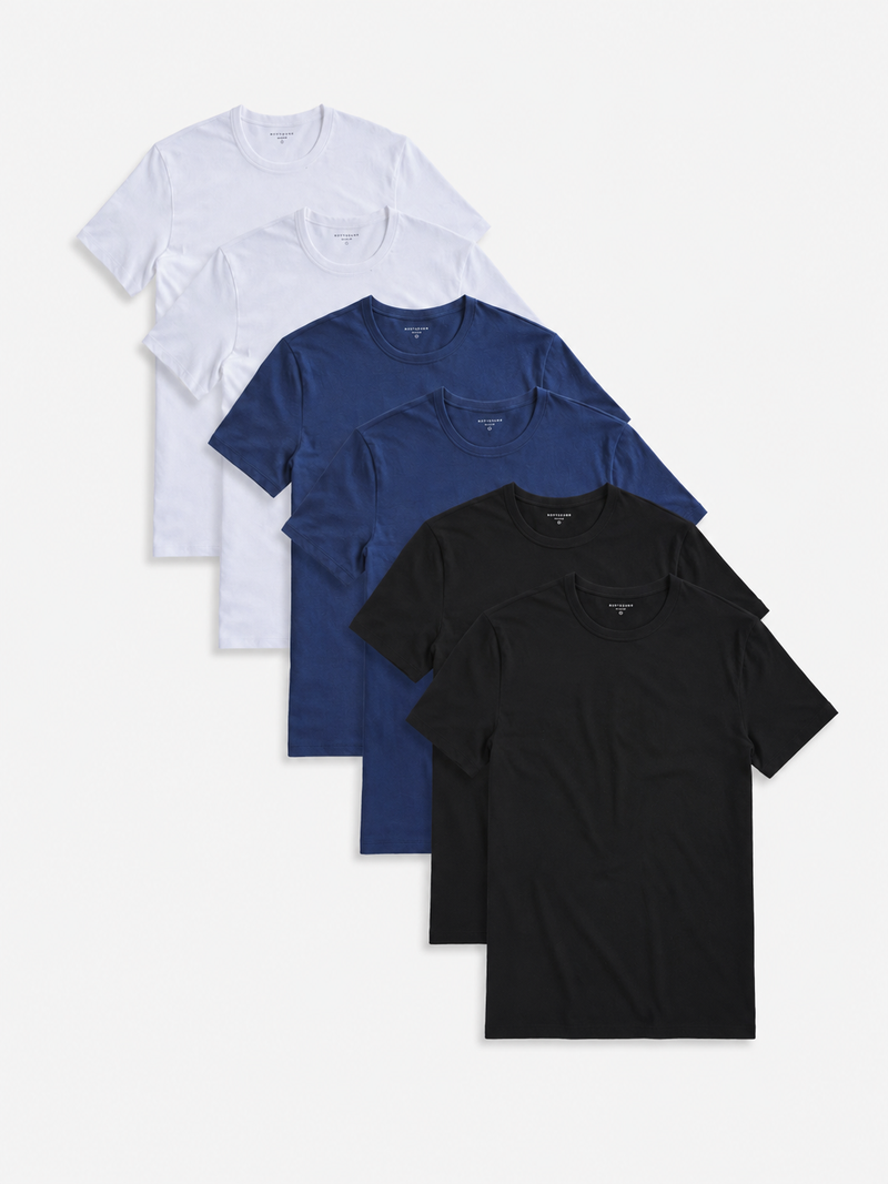  wearing Black/White Classic Crew Driggs 6-Pack Pre Order tees