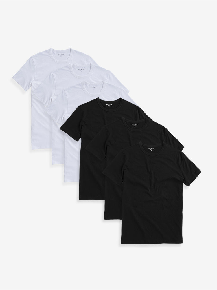  wearing Black/White Classic Crew Driggs 6-Pack Pre Order tees