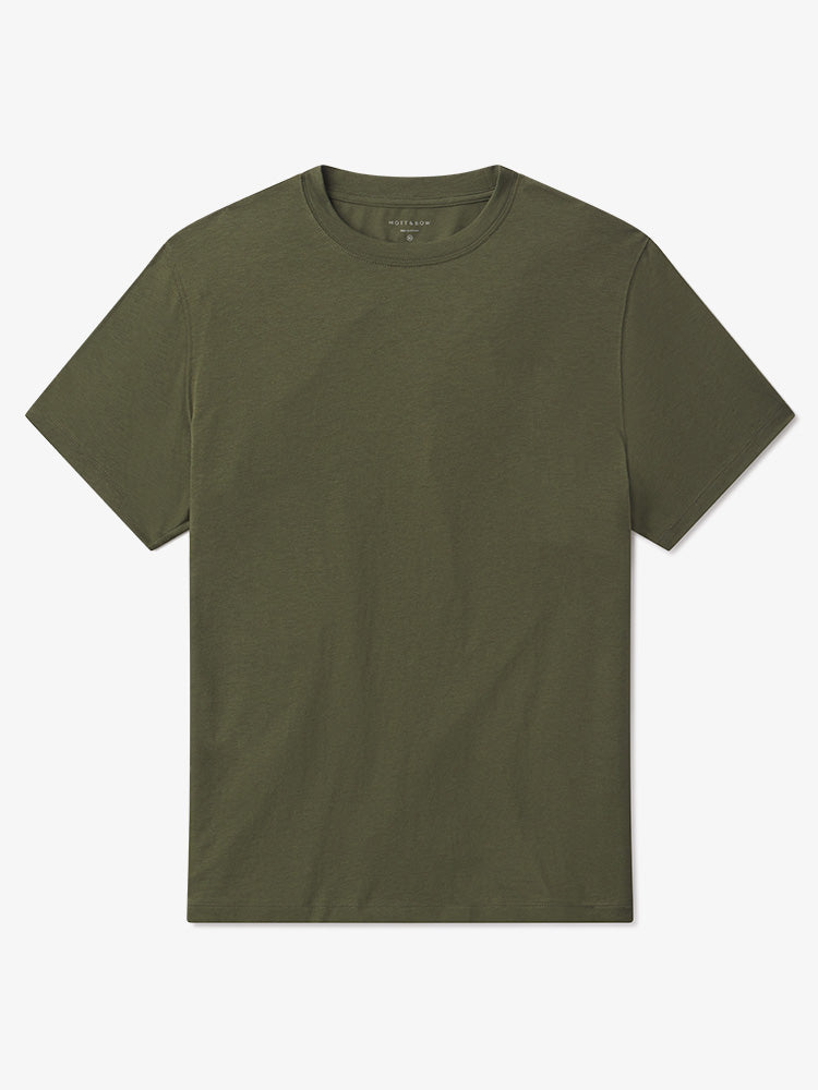 Men wearing Dark Olive Luxe Stretch Tee