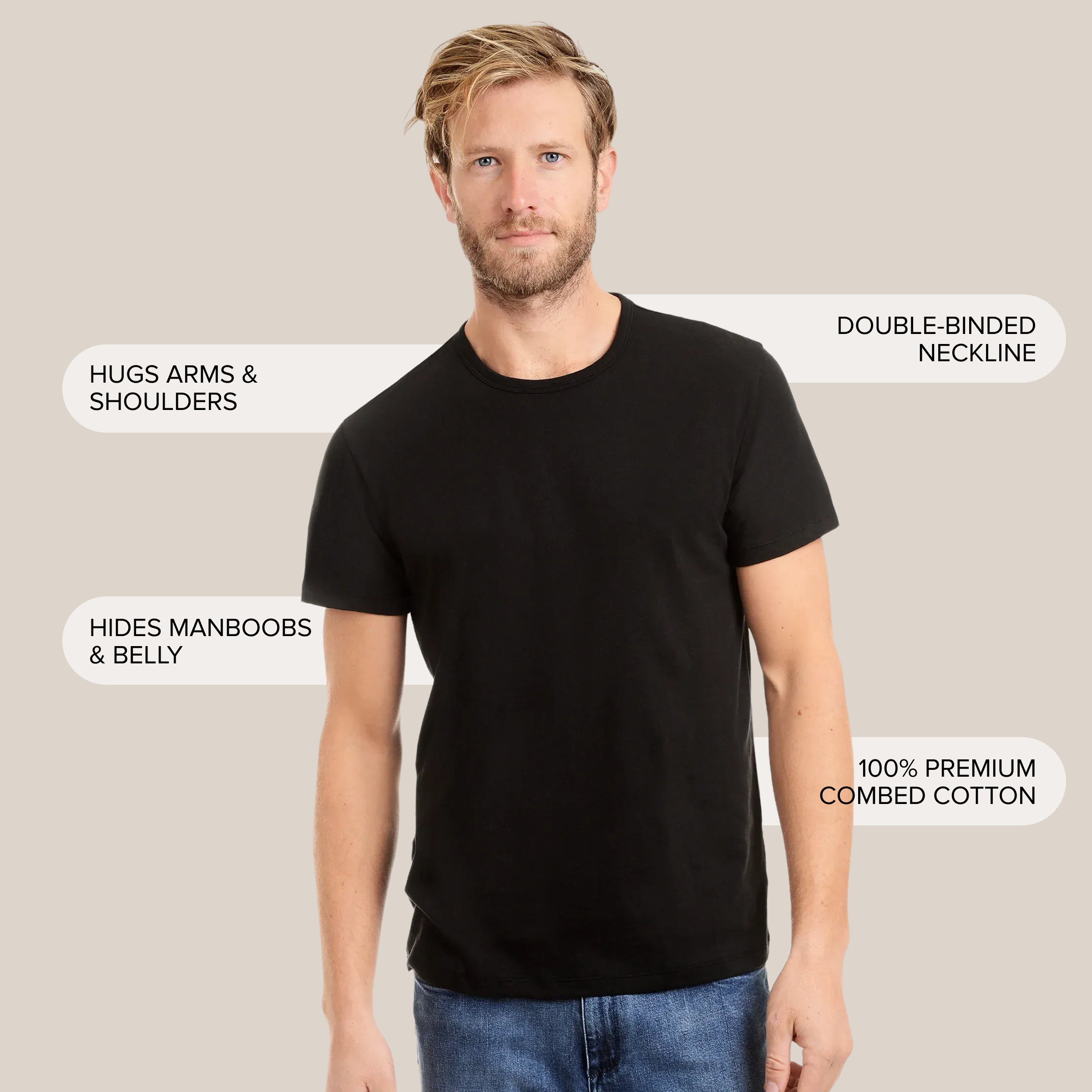 Men wearing Noir Classic Crew Driggs Tee