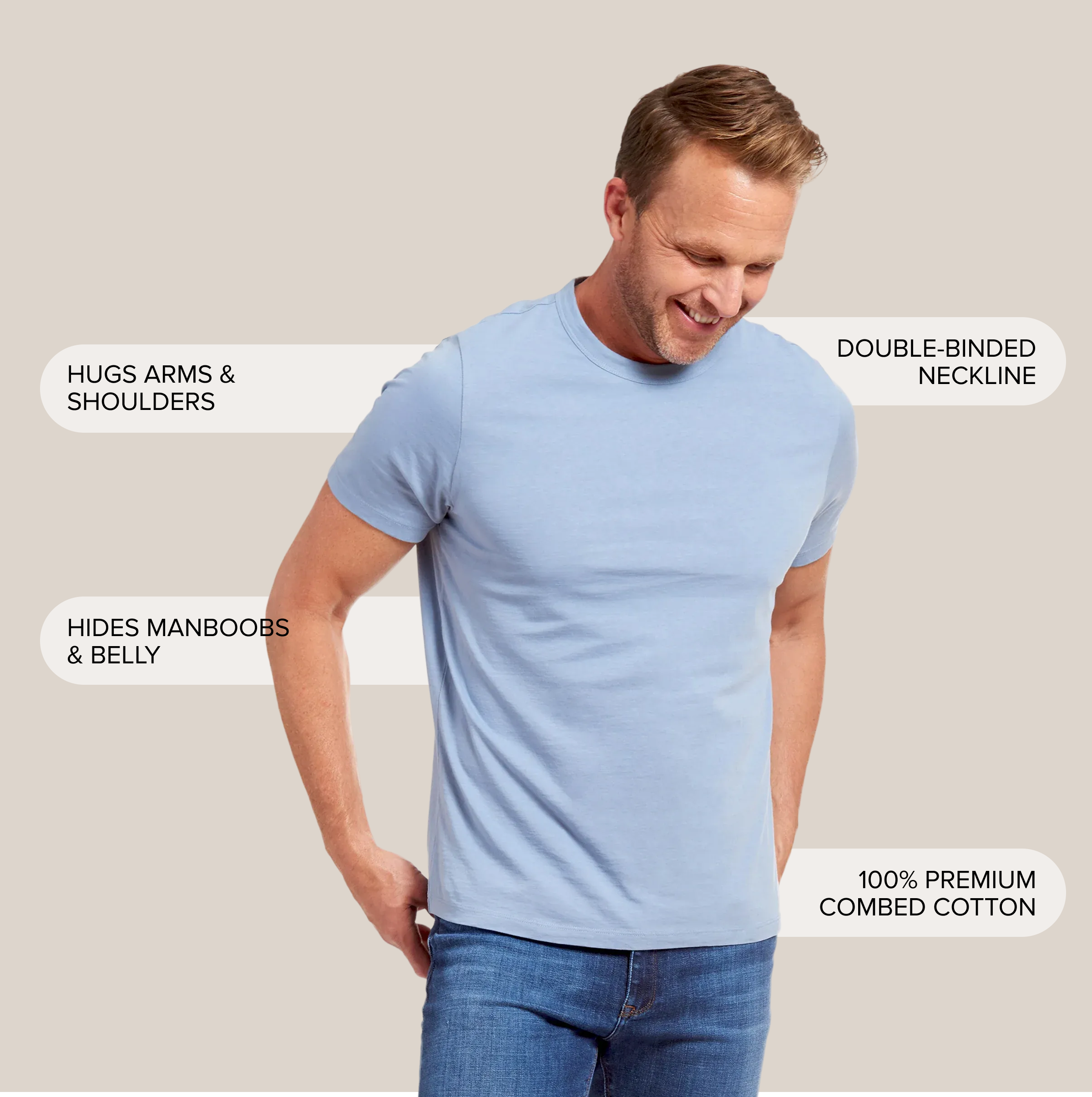 Men wearing Azul California Classic Crew Driggs Tee