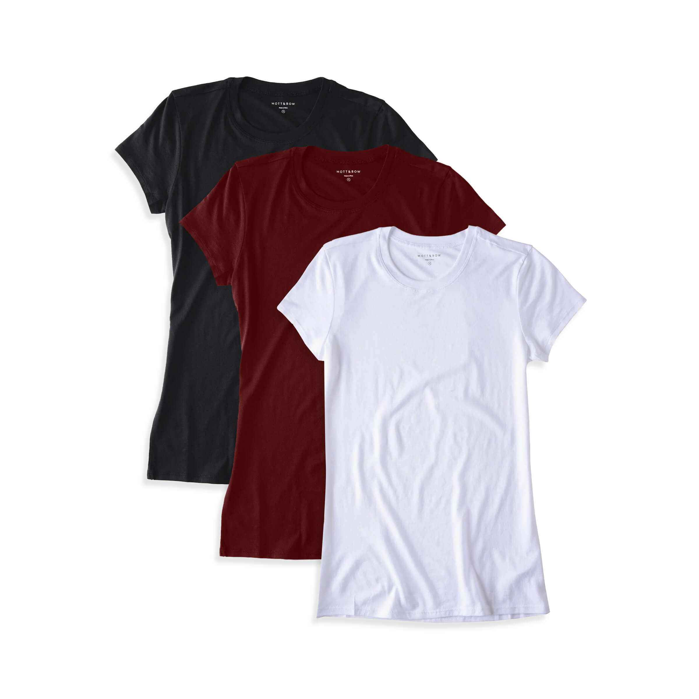  wearing Black/Crimson/White Fitted Crew Marcy 3-Pack