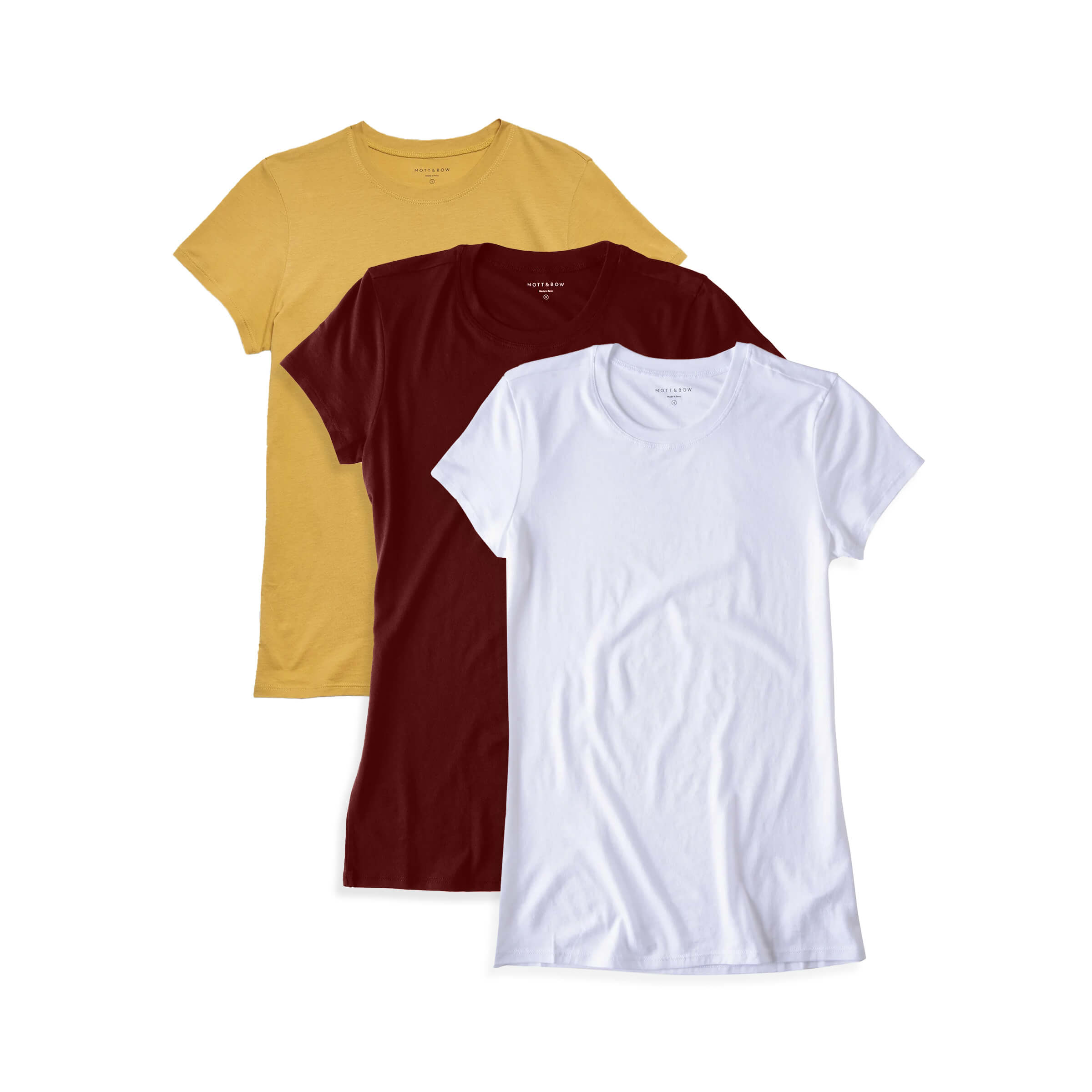  wearing Golden Brown/Crimson/White Fitted Crew Marcy 3-Pack