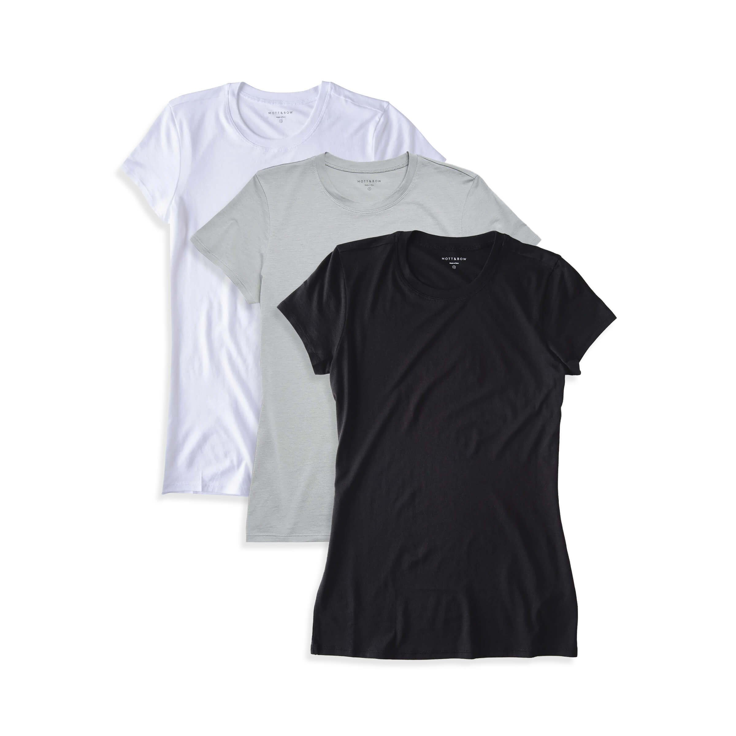  wearing White/Light Gray/Black Fitted Crew Marcy 3-Pack
