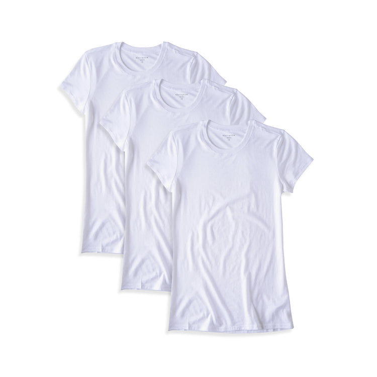 Women wearing White Fitted Crew Marcy 3-Pack