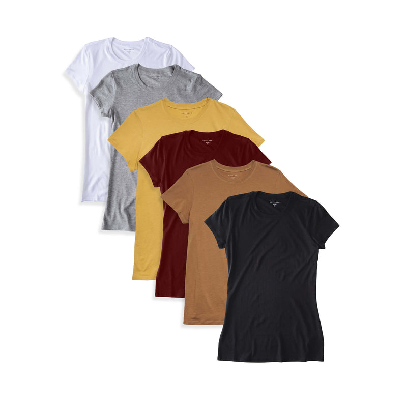  wearing White/Heather Gray/Golden Brown/Crimson/Cardamom/Black Fitted Crew Marcy 6-Pack